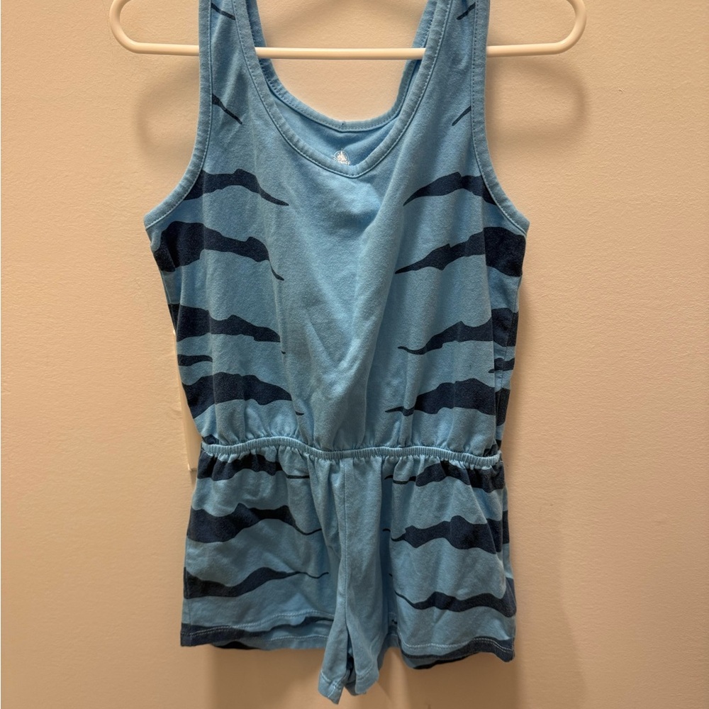 Disney Parks Girls Pandora Avatar Light Blue Striped One Piece Romper Size XS